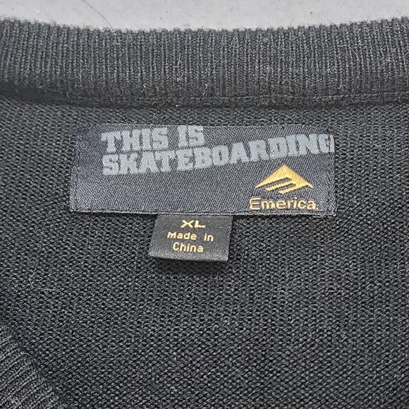 2000s Emerica Skateboarding Freshman Argyle V-neck Sweater Men's Sz XL‎ - Picture 5 of 6